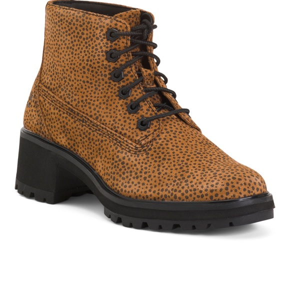 Timberland Shoes - Timberland cheetah suede leather boots Kori Park lace up NEW in BOX polka dot
